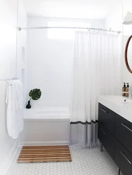 Tile Curtain In The Bathroom Photo