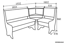 Размеры кухонного уголка для кухни фото