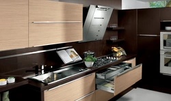 Kitchen with black end handles photo