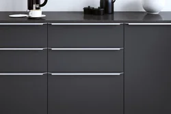 Kitchen With Black End Handles Photo