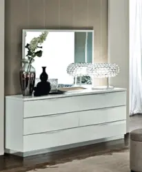 Chest of drawers for bedroom white gloss photo
