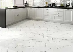 White marble tiles in the kitchen photo