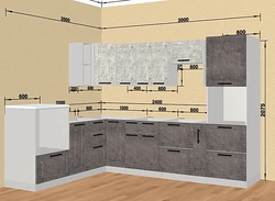 White corner kitchens with photo dimensions