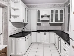 White corner kitchens with photo dimensions
