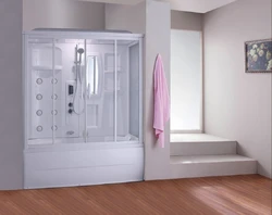 Shower cabins with bathtub rectangular photos