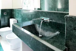 Bathroom tiles photo green marble