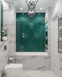 Bathroom tiles photo green marble