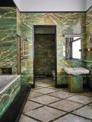 Bathroom tiles photo green marble