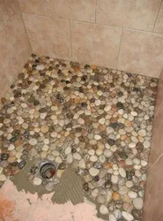 Tile rug in the bathroom photo