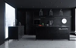 Photo on a black background for the kitchen