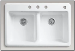 Photo of white kitchen sinks