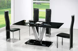 Black Glass Table For Kitchen Photo