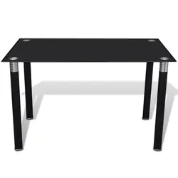 Black glass table for kitchen photo