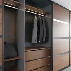 Gray wardrobes in the hallway photo