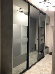 Gray wardrobes in the hallway photo