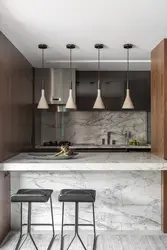 Kitchen white marble and wood photo