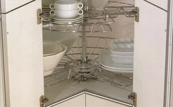 Carousel in the corner kitchen cabinet photo