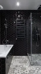 Black panels in the bathroom photo