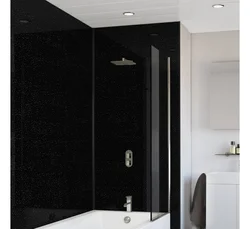 Black Panels In The Bathroom Photo