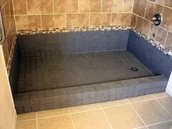 Brick shower in the bathroom photo