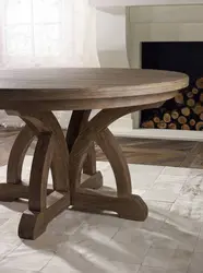 Round wood tables for the kitchen photo