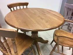 Round wood tables for the kitchen photo