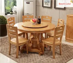 Round wood tables for the kitchen photo