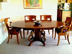 Круглые столы дерево для кухни фото