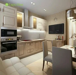 Two-room apartment with a large kitchen photo