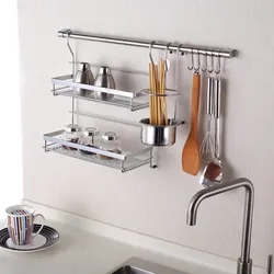 Shelves on a pipe for the kitchen photo