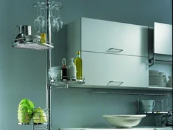 Shelves on a pipe for the kitchen photo