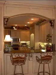 Photo of arches in the kitchen with bar