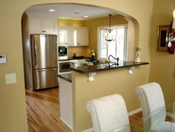 Фото арок на кухне с барной