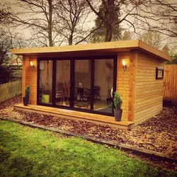 Summer kitchen with pitched roof photo