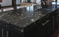Photo of black artificial stone in the kitchen