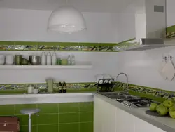 Green kitchen tiles photo