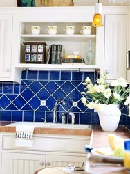 Blue kitchen tiles photo