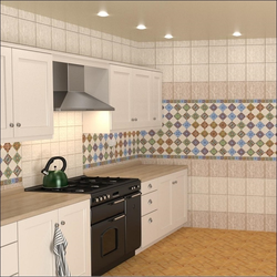 Kitchen tiles apron plastic photo
