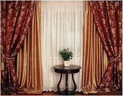 Curtains with tape for the living room photo