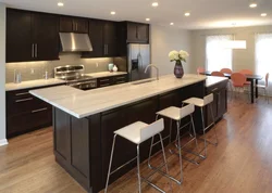 Kitchen With Built-In Table Design Photo