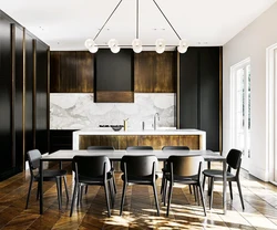 Black Marble In The Kitchen Interior Photo