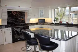 Black Marble In The Kitchen Interior Photo