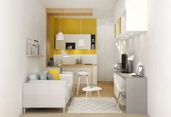Living rooms and kitchens of small apartments photos