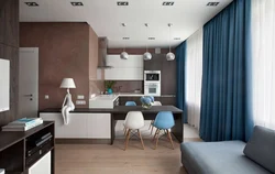 Living rooms and kitchens of small apartments photos