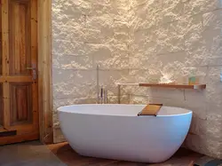 Bathtub With Stone Panels Photo