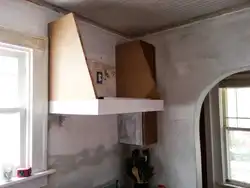 Plasterboard hood for kitchen photo