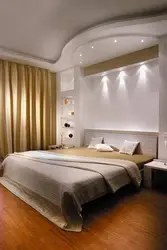Гипсокартон над кроватью в спальне фото