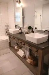 Bathroom Cabinet Made Of Tiles Photo