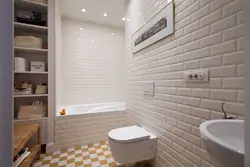 Фото ванной с панелями под кирпич