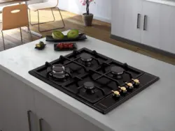Black Gas Hob In The Kitchen Photo